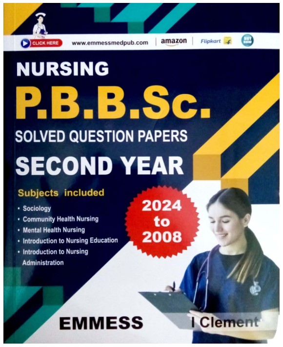 Nursing P.B.B.Sc. Solved Question Papers Second Year ( 2018 -2024)